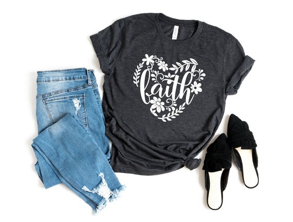 Women's FAITH Inspirational Faith Religious Christian Tee T-Shirt Graphic Tee Plus Size Avail 3X 3XL 4X 4XL