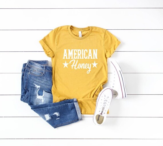 Women's AMERICAN HONEY Tee T-Shirt Country Graphic Tee Plus Size Tee t-shirts avail S-4XL 3X 3XL 4X 4XL