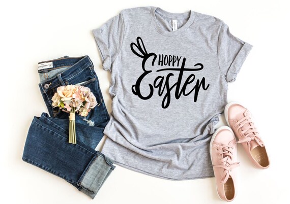 Women's HOPPY EASTER Limited Time Cute Holiday EASTER Spring Tee T-Shirt Graphic Tee Plus Size Avail in 3X 3XL 4X 4XL 5X 5XL