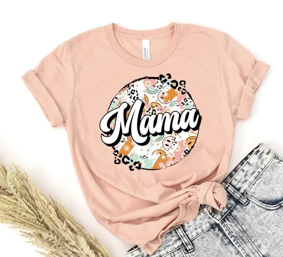 Women's RETRO HAPPY MAMA Tee T-Shirt Graphic Tee Plus Size Avail 3X 3XL 4X 4XL