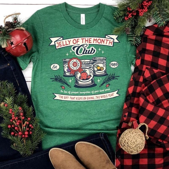 Women's JELLY Of The MONTH CLUB... Limited Funny Cute Holiday Christmas Tee T-Shirt Graphic Tee Plus Size Avail in 3XL 4XL