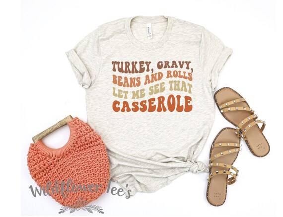 Women's Limited Cute Funny THANKSGIVING FRIENDSGIVING CASSEROLE Fall Thanksgiving Seasonal Graphic Tee T-Shirt Plus Sizes up to 4XL Avail