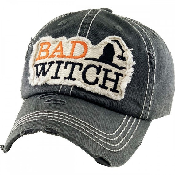 Distressed BAD WITCH baseball cap hat