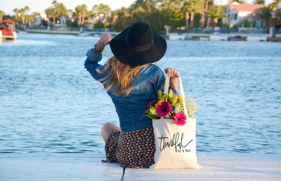 Tote Bag THANKFUL Up In Here Tote Bag, Inspirational, Gift Bag