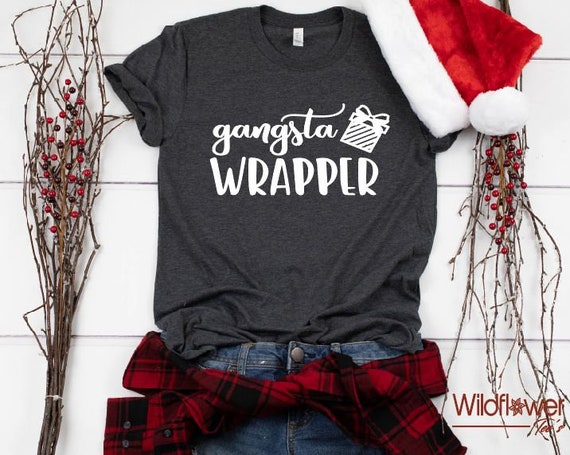 Women's GANGSTA WRAPPER Limited Time Cute Funny Winter Holiday Christmas Tee T-Shirt Graphic Tee  Plus Size 3XL 4XL 5XL