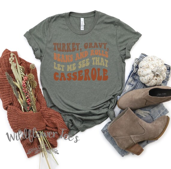 Women's Limited Cute Funny THANKSGIVING FRIENDSGIVING CASSEROLE Fall Thanksgiving Seasonal Graphic Tee T-Shirt Plus Sizes up to 4XL Avail