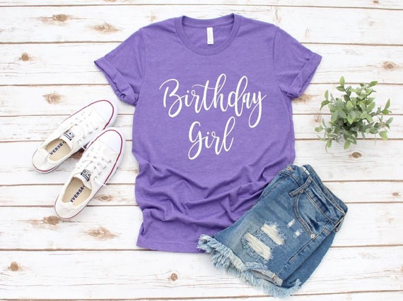 Women's Cute BIRTHDAY GIRL Tee T-Shirt Graphic Tee Plus Size 3X 4X Avail