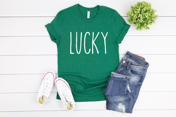 Women's St Patty's Day LUCKY Limited Time Cute Holiday Tee T-Shirt Graphic Tee Plus Size Avail in 3X 3XL 4X 4XL