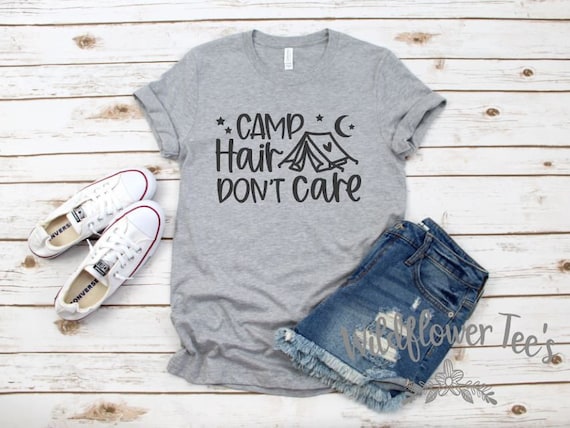 Women's CAMP HAIR Don't CARE Tee T-Shirt Graphic Tee Plus Size Available in 3X 3XL 4X 4XL 5X 5XL