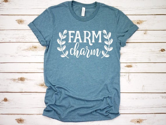 Women's FARM CHARM Tee T-Shirt Rural Farm Country Graphic Tee Plus Size Avail 3X 43XL 4X 4XL