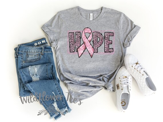 Women's Breast Cancer Awareness HOPE Tee T-Shirt Autism Awareness Graphic Tee Plus Size 3X 4X 3XL 4XL 5XL Available