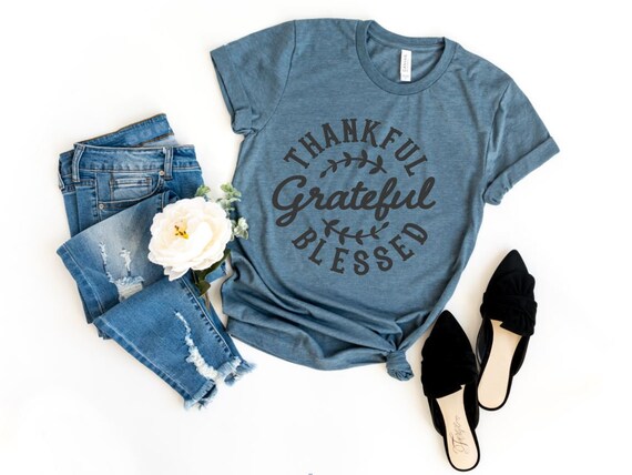 Women's GRATEFUL THANKFUL BLESSED Limited Time Cute Fall Autumn Seasonal Tee T-Shirt Graphic Tee Plus Size 3XL 4XL Avail