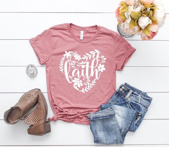 Women's FAITH Inspirational Faith Religious Christian Tee T-Shirt Graphic Tee Plus Size Avail 3X 3XL 4X 4XL