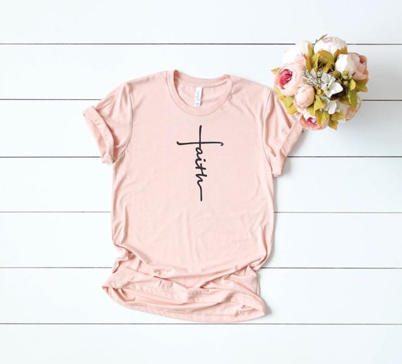 Women's FAITH Inspirational Faith Religious Christian Tee T-Shirt Graphic Tee Plus Size Avail 3X 3XL 4X 4XL