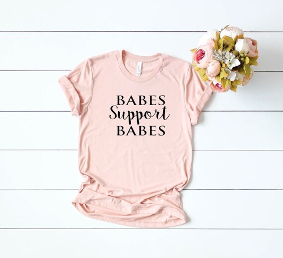Women's BABES SUPPORT BABES Woman Owned Business Inspirational Tee T-Shirt Graphic Tee Plus Size