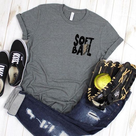 Women's Lightening Bolt SOFTBALL  Minimalist Pocket Chest area Tee T-Shirt Funny Humor Graphic Tee Plus Size 3X 4X 3XL 4XL 5X 5XL Available