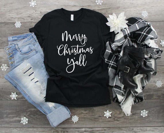 Women's Merry Christmas Y'all Limited Time Cute Funny Winter Holiday Christmas Tee T-Shirt Graphic Tee Plus Size Avail in 3X 3XL 4X 4XL