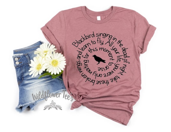 Women's BLACKBIRD Rock & Roll Old School Old Soul Hippie Tee T-Shirt Retro Graphic Plus to 4XL
