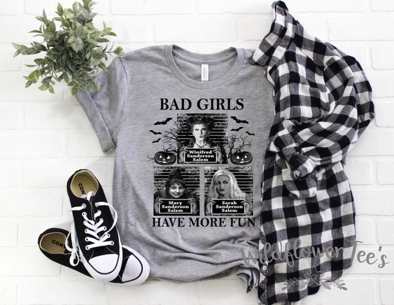 Women's BAD GIRLS Have More Fun Fall Halloween Witch Spell Limited Tee T-Shirt Graphic Tee S - 3XL 4XL 5XL