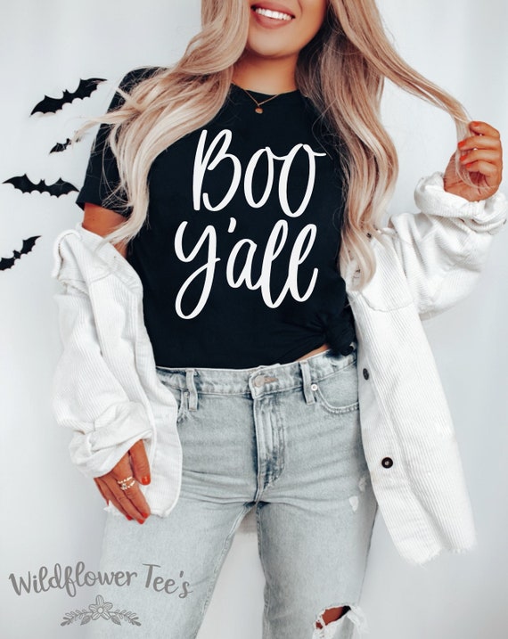 Women's BOO Y'ALL Fall Halloween Witch Spell Limited Time Tee T-Shirt Graphic Tee Plus Size 3XL 4XL 5XL AVAIL
