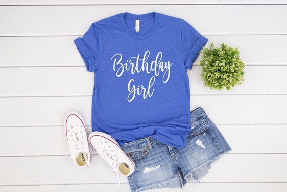 Women's Cute BIRTHDAY GIRL Tee T-Shirt Graphic Tee Plus Size 3X 4X Avail