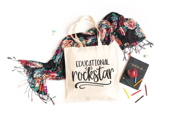 Tote Bag EDUCATIONAL ROCKSTAR Gift Teacher
