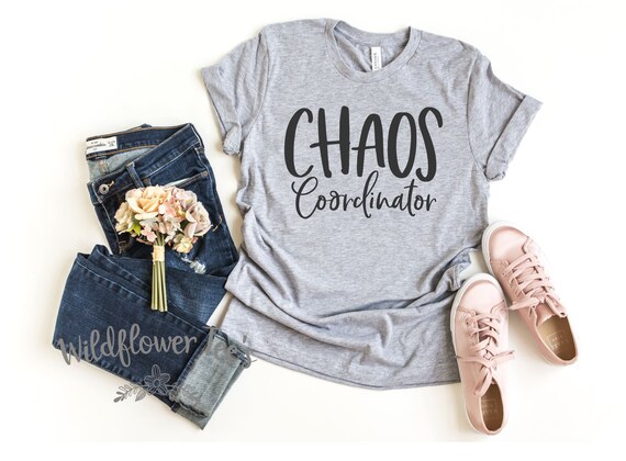 Women's Chaos Coordinator Tee T-Shirt Funny Humor Counselor Teacher Event Group leader Graphic Tee Plus Size Avail 3X 3XL 4X 4XL 5XL