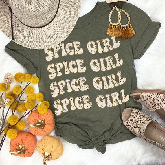Women's SPICE GIRL Cute Fall Autumn Thanksgiving Seasonal Holiday Tee T-Shirt Graphic Tee Plus Size up to 3XL 4XL Avail