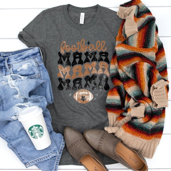 Women's MAMA FOOTBALL Tee T-Shirt Football Mom Sports Graphic Tee Plus Size 3X 3XL 4X 4XL 5X 5XL