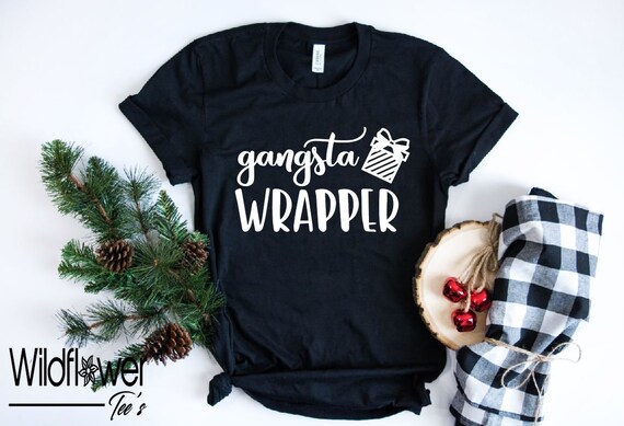 Women's GANGSTA WRAPPER Limited Time Cute Funny Winter Holiday Christmas Tee T-Shirt Graphic Tee  Plus Size