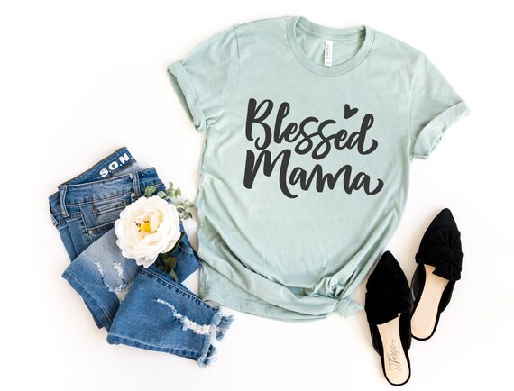 Women's BLESSED MAMA Inspirational Religious Faith Jesus Christian Bible MOM Tee gift T-Shirt Graphic Tee Plus Size 3X 4X 3XL 4XL Avail