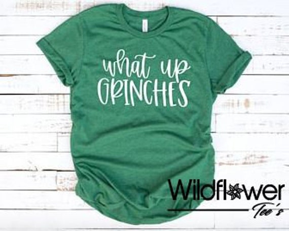 Women's WHAT UP GRINCHES Limited Time Cute Funny Winter Holiday Christmas Tee T-Shirt Graphic Tee Plus Size 3XL 4XL Avail