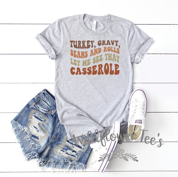 Women's Limited Cute Funny THANKSGIVING FRIENDSGIVING CASSEROLE Fall Thanksgiving Seasonal Graphic Tee T-Shirt Plus Sizes to 4XL 5XL Avail