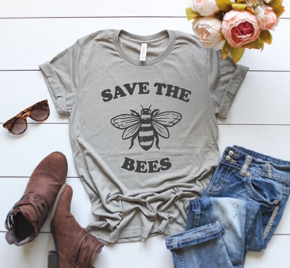Women's SAVE THE BEES Tee T-Shirt Nature Honey Environment Healthy Beekeeper Beehive Organic Gardening Graphic Tee Plus Size 3X 3XL 4X 4XL