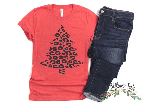 Women's LEOPARD TREE Limited Time Cute Funny Winter Holiday Christmas Tee T-Shirt Graphic Tee  Plus Size 3XL 4XL