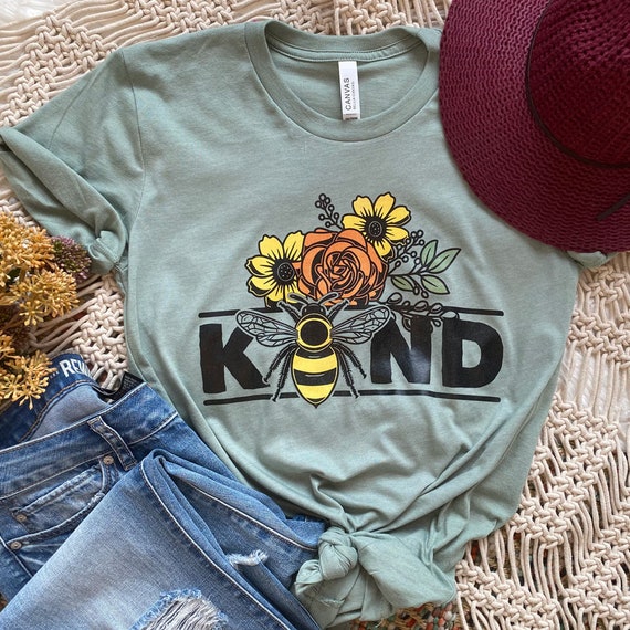 Women's BEE KIND Inspirational Tee T-Shirt Graphic Tee Plus Size 3XL 4XL Avail