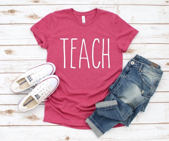 Women's TEACH Limited Time Cute TEACHER TEE Teacher gift Tee T-Shirt Graphic Tee Plus Sizes 3X 4X 5X Avail