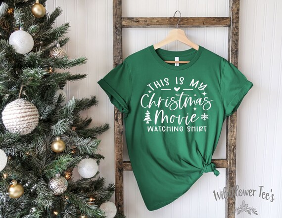 Women's This is my CHRISTMAS MOVIE WATCHING Shirt Cute Funny Winter Holiday Christmas Tee T-Shirt Graphic Tee  Plus Sizes avail 3XL 4XL