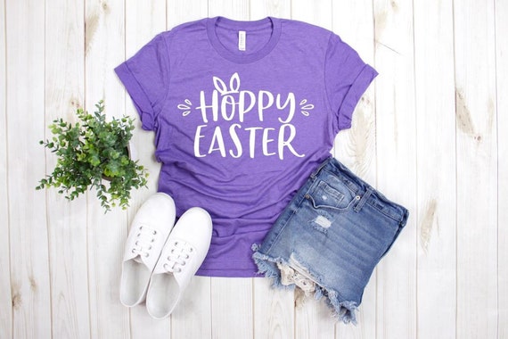 Women's HOPPY EASTER Limited Time Cute Holiday EASTER Spring Tee T-Shirt Graphic Tee Plus Size Avail in 3X 3XL 4X 4XL