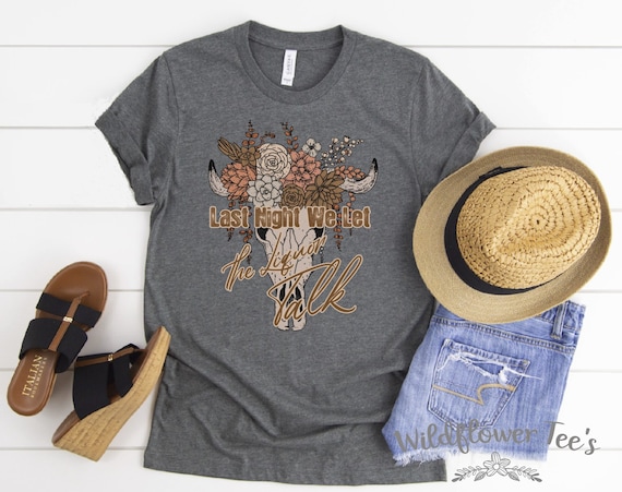 Women's LAST NIGHT Country music Tee T-Shirt Graphic Tee Plus Size Tee t-shirts up to 3X 3XL 4X 4XL 5X 5XL AVAIL