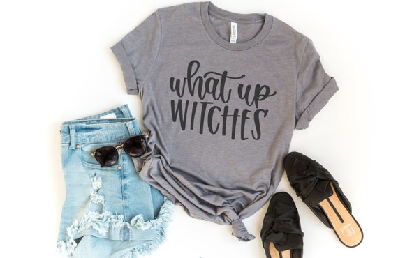 Women's WHAT UP WITCHES Fall Halloween Witch Spell Limited Time Tee T-Shirt Graphic Tee Plus Size Avail up to 4XL