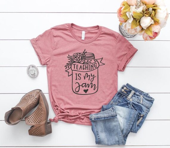 Women's TEACHING Is MY JAM Teacher Gift Tee T-Shirt Graphic Tee Plus Size