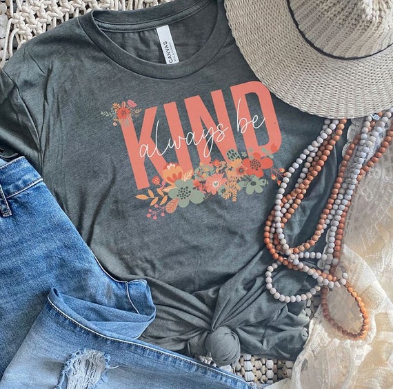 Women's ALWAYS BE KIND Inspirational Tee T-Shirt Graphic Tee Plus Size 3XL 4XL 5XL Avail