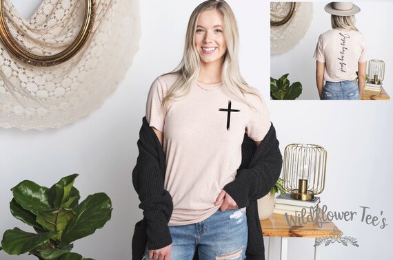 Women's JESUS HAS My BACK Inspirational Faith Religious Christian Church Bible Tee T-Shirt Graphic Tee Plus Size 3XL 4XL Avail