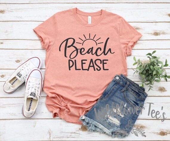 Women's BEACH PLEASE Funny Summer Tee T-Shirt Graphic Tee Plus Size Available in 3X 3XL 4X 4XL