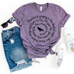 Women's BLACKBIRD Rock & Roll Old School Old Soul Hippie Tee T-Shirt Retro Graphic Plus to 4XL