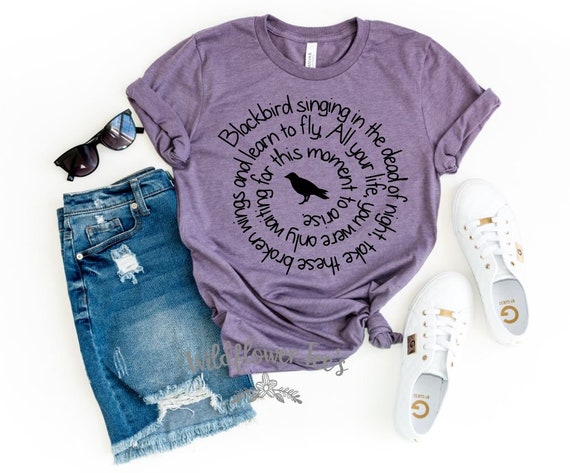 Women's BLACKBIRD Rock & Roll Old School Old Soul Hippie Tee T-Shirt Retro Graphic Plus to 4XL