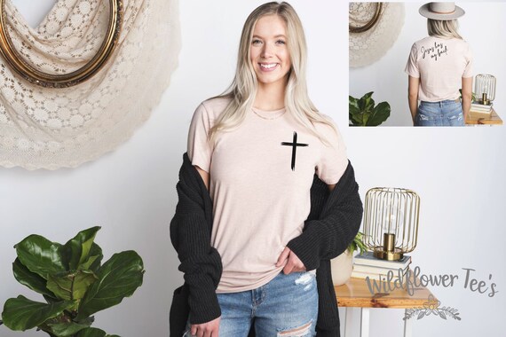 Women's JESUS HAS My BACK Inspirational Faith Religious Christian Church Bible Tee T-Shirt Graphic Tee Plus Size 3XL 4XL Avail