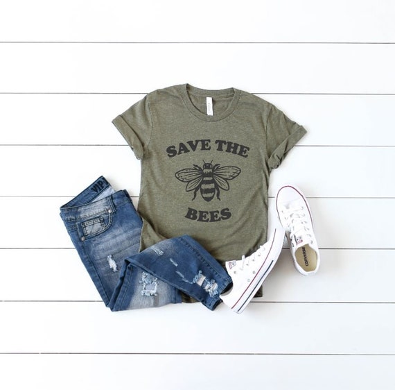 Women's SAVE THE BEES Tee T-Shirt Nature Honey Environment Healthy Beekeeper Beehive Organic Gardening Graphic Tee Plus Size 3X 3XL 4X 4XL