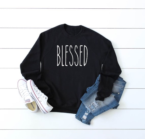 Women's BLESSED Sweatshirt Cozy Comfy Sweatshirt Fall Winter Plus Sizes Avail up to 3XL